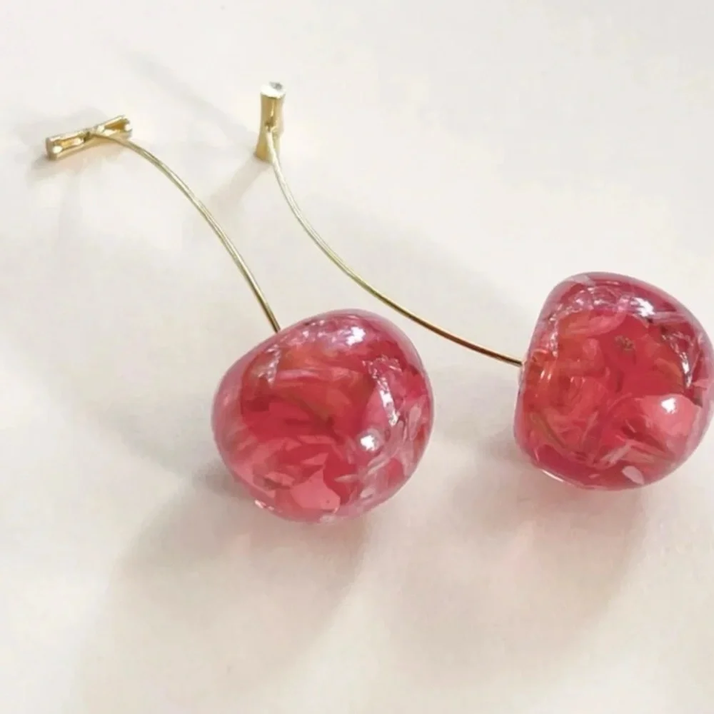 Anthropologie Cherry Red Drop Earrings | New - Picture 2 of 11